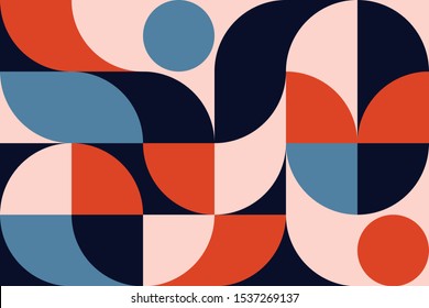 Geometry minimalistic artwork poster with simple shape and figure. Abstract vector pattern design in Scandinavian style for web banner, business presentation, branding package, fabric print, wallpaper - Shutterstock ID 1537269137