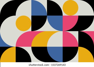 Geometry minimalistic artwork poster with simple shape and figure. Abstract vector pattern design in Scandinavian style for web banner, business presentation, branding package, fabric print, wallpaper