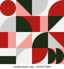 Geometry minimalistic artwork poster with simple shape and figure. Abstract vector pattern design in swiss style.
