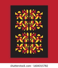 Geometry minimalistic artwork poster with simple shape and figure. Abstract vector pattern design in Scandinavian style for web banner, business presentation, 
