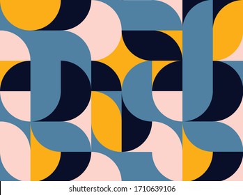 Geometry minimalistic artwork poster with simple shape and figure. Abstract vector pattern design in Scandinavian style for web banner, business presentation, branding package, fabric print, wallpaper