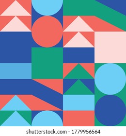 Geometry minimalistic artwork poster with simple shape and figure. Abstract vector pattern design in Scandinavian style for web banner, business presentation, branding package, fabric print, wallpaper