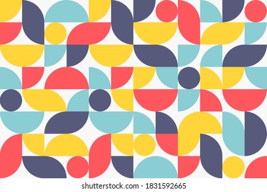 Afiche de arte minimalista geométrico con forma y figura simple. Resumen de diseño de patrones vectoriales para banner web, presentación de negocios, paquete de marca, impresión de tela, papel tapiz