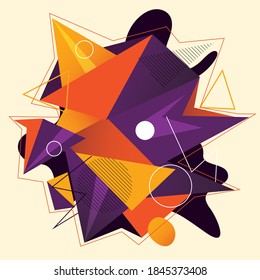 Geometry minimalistic artwork poster with simple shape and figure. Abstract vector pattern design in Scandinavian style for web banner, business presentation, branding package, fabric print, wallpaper
