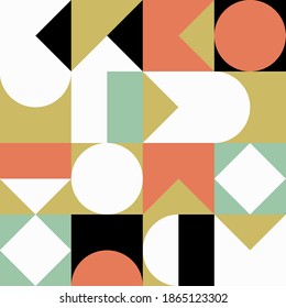 Geometry minimalistic artwork poster with simple shape and figure. Abstract vector pattern design in Scandinavian style for web banner, business presentation, branding package, fabric print, wallpaper