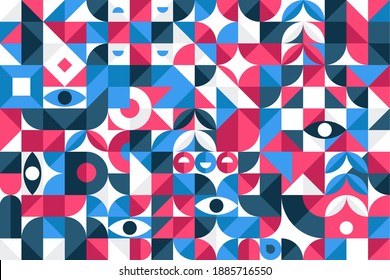 Geometry minimalistic artwork poster with simple shape and figure. Abstract vector pattern design in Scandinavian style for web banner, business presentation, branding package, fabric print, wallpaper