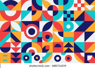 Geometry minimalistic artwork poster with simple shape and figure. Abstract vector pattern design in Scandinavian style for web banner, business presentation, branding package, fabric print, wallpaper