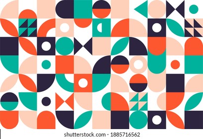 Geometry minimalistic artwork poster with simple shape and figure. Abstract vector pattern design in Scandinavian style for web banner, business presentation, branding package, fabric print, wallpaper