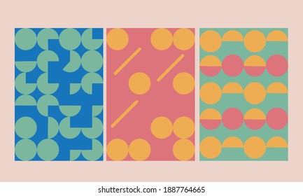 Geometry minimalistic artwork poster with simple shape and figure. Abstract vector pattern design in Scandinavian style for web banner, business presentation, branding package, fabric print, wallpaper