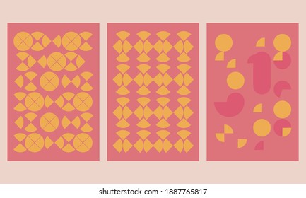 Geometry minimalistic artwork poster with simple shape and figure. Abstract vector pattern design in Scandinavian style for web banner, business presentation, branding package, fabric print, wallpaper