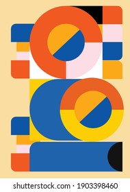 Geometry minimalistic artwork poster with simple shape. Abstract vector pattern design in Scandinavian style for web banner, business presentation, branding package, fabric print, wallpaper