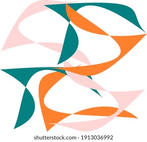 Geometry minimalistic artwork poster with simple shape and figure. Abstract vector pattern design in Scandinavian style for web banner, business presentation, branding package, fabric print, wallpaper