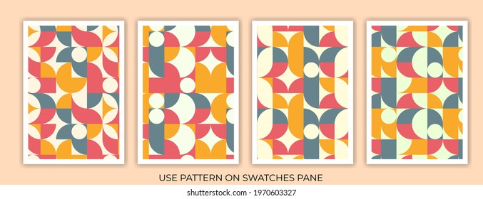 Geometry minimalistic artwork poster with simple shape and figure. Abstract vector pattern design in Scandinavian style for web banner, business presentation, branding package, fabric print, wallpaper