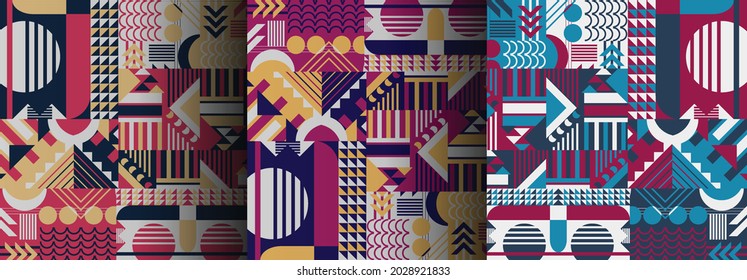 Geometry minimalistic artwork poster with simple shape and figure. Abstract vector pattern design in Scandinavian style for web banner, business presentation, branding package, fabric print, wallpaper