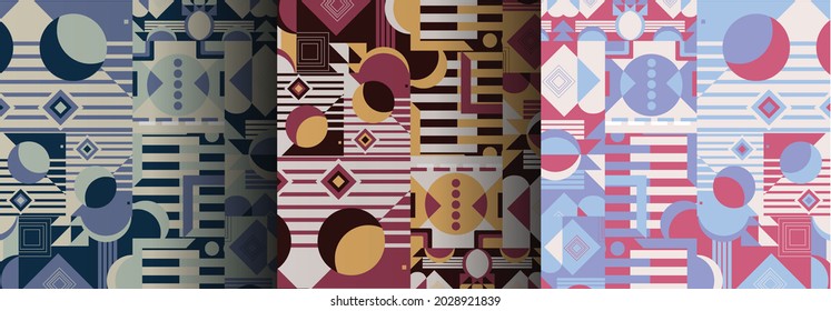 Afiche de arte minimalista geométrico con forma y figura simple. Resumen de diseño de patrones vectoriales en estilo escandinavo para banner web, presentación de negocios, paquete de marca, impresión de tela, papel tapiz