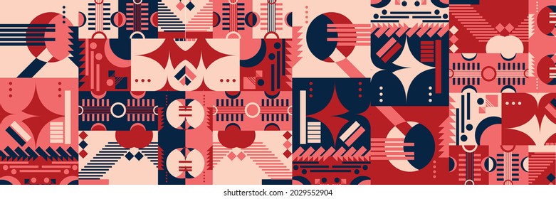 Geometry minimalistic artwork poster with simple shape and figure. Abstract vector pattern design in Scandinavian style for web banner, business presentation, branding package, fabric print, wallpaper
