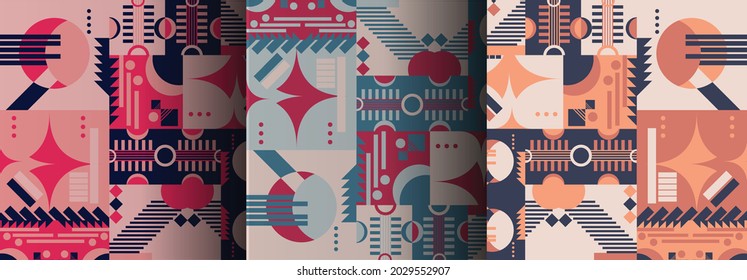 Geometry minimalistic artwork poster with simple shape and figure. Abstract vector pattern design in Scandinavian style for web banner, business presentation, branding package, fabric print, wallpaper