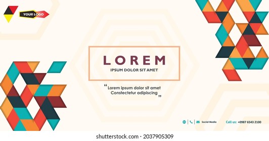 Geometry minimalistic artwork poster with simple shape and figure for web banner, business presentation