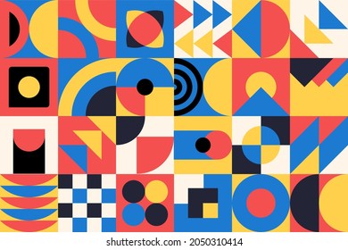 Geometry minimalistic artwork poster with simple shape and figure. Abstract vector pattern design in Scandinavian style for web banner, business presentation, branding package, fabric print, wallpaper