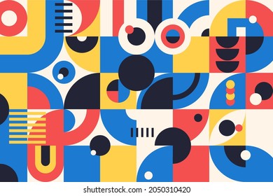 Geometry minimalistic artwork poster with simple shape and figure. Abstract vector pattern design in Scandinavian style for web banner, business presentation, branding package, fabric print, wallpaper