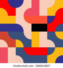 Geometry minimalistic artwork poster with simple shape and figure. Abstract vector pattern design in Scandinavian style for web banner, business presentation, branding package, fabric print, wallpaper
