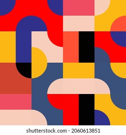 Geometry minimalistic artwork poster with simple shape and figure. Abstract vector pattern design in Scandinavian style for web banner, business presentation, branding package, fabric print, wallpaper