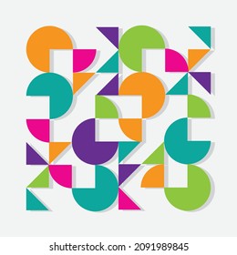 Geometry minimalistic artwork poster with simple shape and figure. Abstract vector pattern design in Scandinavian style for web banner, business presentation, branding package, fabric print, wallpaper