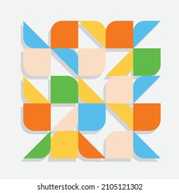 Geometry minimalistic artwork poster with simple shape and figure. Abstract vector pattern design in Scandinavian style for web banner, business presentation, branding package, fabric print, wallpaper