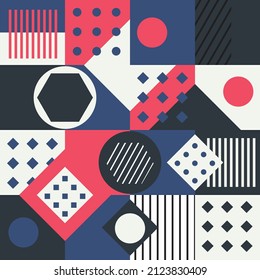 Geometry minimalistisches Kunstwerk Poster mit einfacher Form und Figur. Abstraktes Vektordesign im skandinavischen Stil für Webbanner, Präsentationen, Business-Branding-Paket, Tapete, Stoffdruck