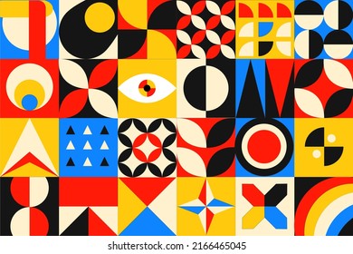 Afiche de arte minimalista geométrico con forma y figura simple. Resumen de diseño de patrones vectoriales en estilo escandinavo para diseño para banner, volantes, impresión, afiche, papel pintado, tela. vector abstracto
