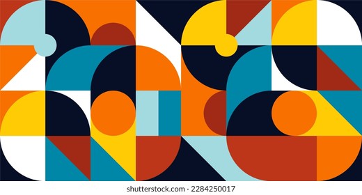 Geometry minimalistic artwork poster with simple shape and figure. Abstract vector pattern design in Scandinavian style for web banner, business presentation, branding package, fabric print, wallpaper