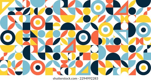 Geometry minimalistic artwork poster with simple shape and figure. Abstract vector pattern design in Scandinavian style for web banner, business presentation, branding package, fabric print,