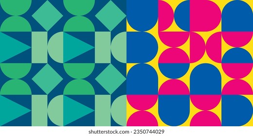 Geometry minimalistic artwork poster with simple shape and figure. Abstract vector pattern design in Scandinavian style for web banner, business presentation, branding package, fabric print, wallpaper