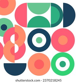 Afiche de arte minimalista geométrico con forma y figura simple. Resumen de diseño de patrones vectoriales en estilo escandinavo para banner web, presentación de negocios, paquete de marca, impresión de tela,