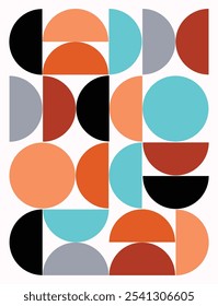 Cartaz de arte minimalista de geometria com formas de círculo simples