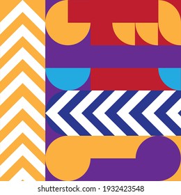 Geometry minimalistic artwork with simple shape and figure. Abstract vector pattern design bauhaus style for web banner, business presentation, branding package, fabric print, wallpaper