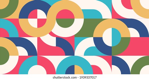 Geometry minimalistic artwork with simple shape and figure vector illustration. Abstract pattern design in Scandinavian style for web banner branding package wallpaper