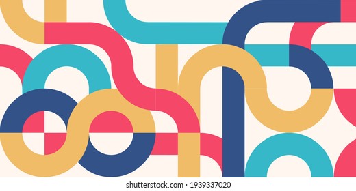 Geometry minimalistic artwork with simple shape and figure vector illustration. Abstract pattern design in Scandinavian style for web banner branding package wallpaper