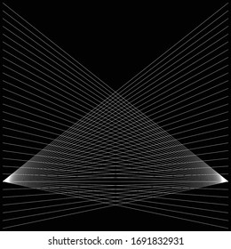 Geometry minimalistic background. Corporate line pattern. Down perspective in black