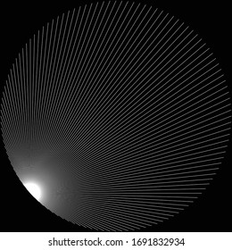 Geometry minimalistic background. Corporate line pattern. Round rays black tube tonel