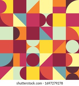 Afiche de fondo geométrico minimalista. Diseño abstracto de patrones vectoriales al estilo escandinavo.