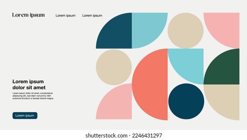 Geometry minimalistic composition template. Design for banner, flyers, print, poster, wallpaper, fabric. Abstract geometrical. Vector illustration.