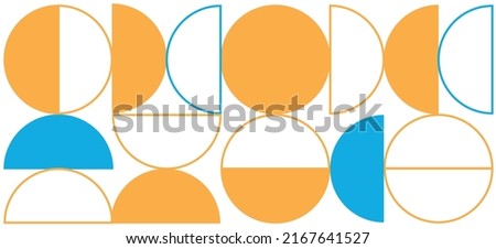 Geometry minimalistic design with simple shape. Abstract vector pattern in blue and yellow color for web banner, business presentation, branding package