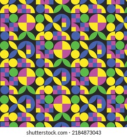 Geometry minimalistic pattern design  with simple shape and figure, colorful irregular seamless pattern. For print, fashion design, wrapping, wallpaper 
