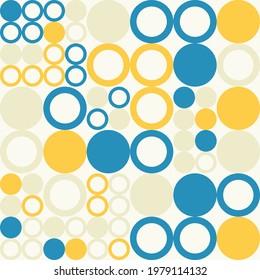 Geometry minimalistic seamless pattern with rectangles, squares, circles, simple shape and figure. Abstract vector design template for web banner, corporate identity, fabric print, wallpaper.