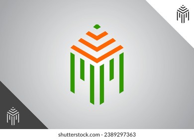 Geometry modern logotype. Perfect and minimal logo for business related to art, design and creativity industry. Isolated background. Vector eps 10.