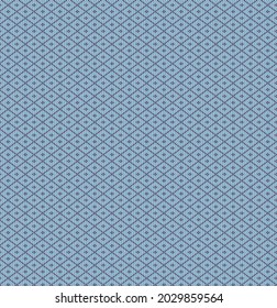 Geometry modern repeat pattern with textures. Rhombus weave black and blue texture pattern.
