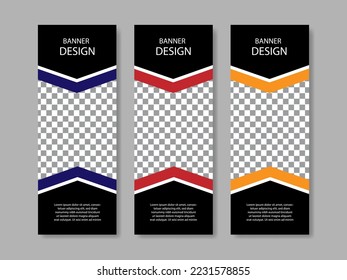 geometry modern vertical banner black color