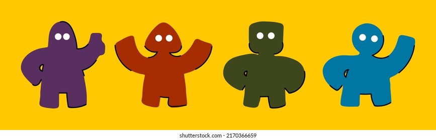 Geometry monster. halloween vector illustration, isolated cartoon monster.