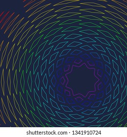 Geometry mosaic background. Concentric lines. Brochure or leaflet template